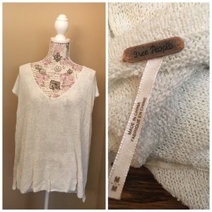 Free People Oversized White Top